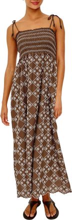 Rails Becca Maxi Dress In Cocoa Daisy Embroidery