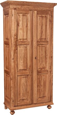 Biscottini International Armario De Estilo Country De Madera Maciza De Tilo Acabado Con Efecto Natural 100x50x210 Cm