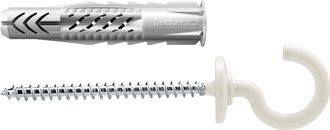 Fischer 25x Taco Universal Ux 8x50 Rh N Con Borde Y Gancho Redondo Recubierto De Nailon - 94412