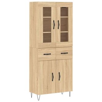 Berkfield Home Highboard Sonoma Oak 69.5x34x180 cm Engineered Wood in Light Tan