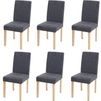 Hhg Hhg - Nunca Usado] Lote De 6 Sillas De Comedor Silla De Cocina Littau, Textil, Gris Antracita, Patas Claras