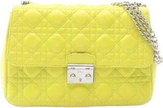 Dior Pre-owned New Lock Cannage Leren Schoudertas - Dames - Vintage Schoudertas - Geel - ONE Size - Leer - Vintage