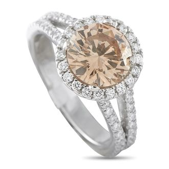 Luxury Bazaar Platinum 2.42ct Diamond Halo Ring MF33-070126
