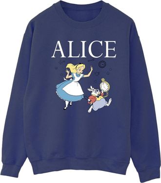 Disney Dames/Dames Alice In Wonderland Follow The Rabbit Sweatshirt (Marineblauw)