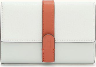 Furla Grazia Portafoglio Compatto M Panna Bianco Pelle Di Vitello Morbida Roma Color-block + Pelle Di Vitello Granata Donna