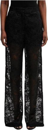 Sportmax Broeken, Dames, Zwart, S, Wijde broek