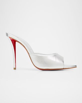 Christian Louboutin 100mm Miss Z Metallic Leather Mule Sandals