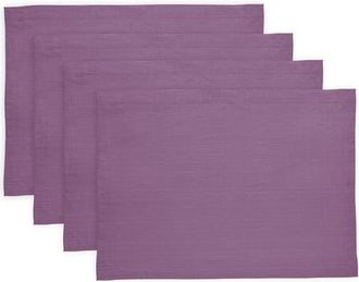 Solino Home Linen Placemats Set of 4, 14 x 19 Inch for Dining Table, Holiday and Everyday Table Decor - Diana in Mulberry at Nordstrom, Size Medium