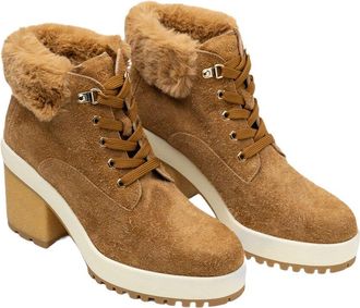 Hogan Faux Fur Leather Ankle Boot