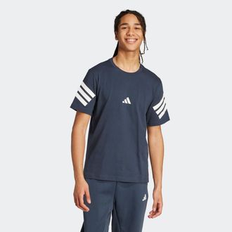 adidas T-Shirt ADIDAS SPORTSWEAR M FI 3S REG T, Herren, Gr. S, blau (aurora ink), Obermaterial: 100% Baumwolle, normal, Rundhals, Shirts T-Shirt