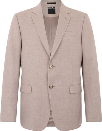 Ermenegildo Zegna Single-breasted Blazer - Heren - Business blazers - Beige - M - Wol - Kostuums