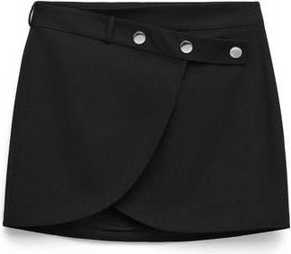 Mango Danita Wrap Front Miniskirt in Black at Nordstrom Rack, Size 2
