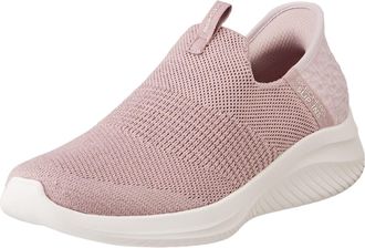 Skechers Womens Ultra Flex 3.0 Smooth Step Sneaker, Mauve Knit Jersey Trim, 2.5 UK