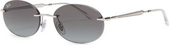 Ray-Ban Rimless Oval-frame Sunglasses - Silver - One Size