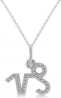 Allurez Capricorn Zodiac Diamond Pendant Necklace 14k White Gold (0.155ct)