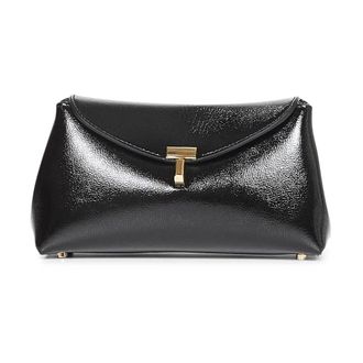 Toteme Tassen, Dames, Zwart, ONE Size, Leer, T-Lock Top Handle Bag