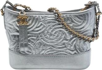Chanel Pre-owned Gabrielle Schoudertas - Dames - Vintage Schoudertas - Grijs - ONE Size - Leer - Vintage