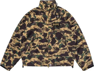 A Bathing Ape BAPE X Clot Camo Sleeve Detachable Rain Jacket Yellow 0ZXLJM911401P-YEL