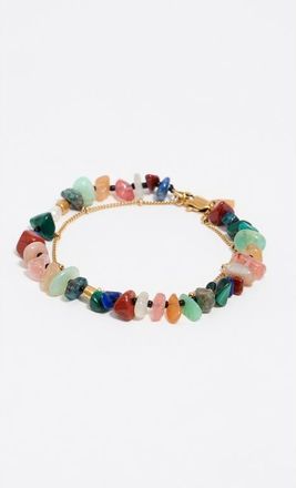 Bimba & Lola Double-layer chain multicolor stones bracelet in Blue at Nordstrom