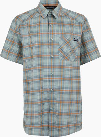 Regatta Mens Regatta Mens Begarno Checked Short-Sleeved Shirt - Nephrite Green Black - Size: 38/Regular