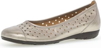 Gabor Womens 169.62 Ruffle Eclisse Metallic Leather Slip-On Pump Shoes 3 UK