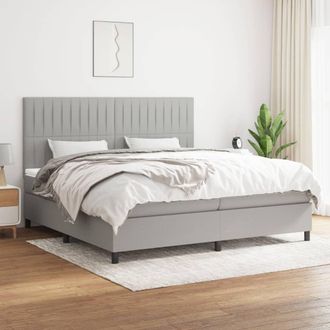 vidaXL Vidaxl - Cama Box Spring Con Colch&oacute;n Tela Gris Claro 200x200 Cm
