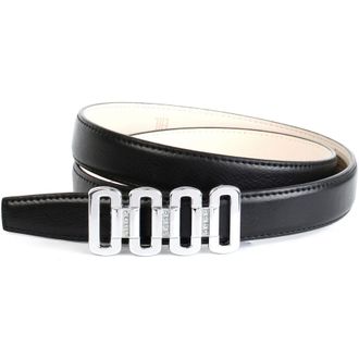 Anthoni Crown Lederg&uuml;rtel ANTHONI CROWN, Damen, Gr. 75, schwarz, Leder, unifarben, G&uuml;rtel Lederg&uuml;rtel, mit Glaskristallen besetzter Schliesse