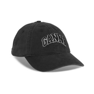 Ganni Accessoires, unisex, Zwart, ONE Size, Katoen, Washed Cotton Canvas Cap