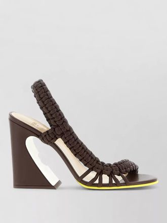 Fendi arco sandals braided strap contrast sole slingback