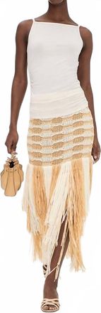 Ulla Johnson Giulietta Fringe Knit Skirt In Beach