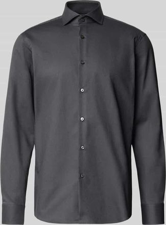 HUGO BOSS Regular Fit Businesshemd aus Baumwoll-Mix Modell H-JOE-SPREAD in Anthrazit, Gr&ouml;&szlig;e 39
