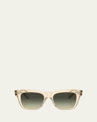 Oliver Peoples Ms. Oliver Gradient Acetate Square Sunglasses