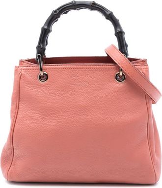 Gucci Pre-owned Gucci Small Calfskin Bamboo Shopper Satchel Ladies A0ZBV0X8X09RK7K4