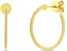 Allurez 0.15ct 14k Yellow Gold Diamond Hoop Earrings