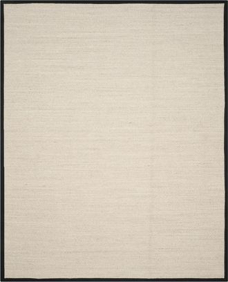 Safavieh Alfombra fibra natural de sisal blanco/negro, 244 x 305 cm