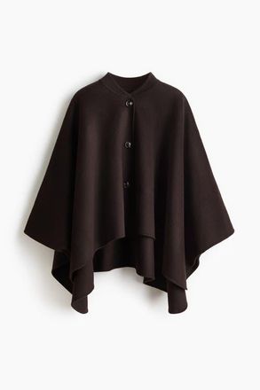 H&M Wool-blend Cape Jacket in Dark Brown at Nordstrom, Size X-Small