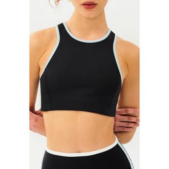 SPLITS59 Blake Rigor Sports Bra in Black/Teal at Nordstrom Rack, Size Medium