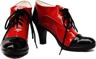 Generic Womens Anime Cosplay Shoes for Grell Sutcliff Fancy Stage Performance Props Boots Custom Made Halloween Christma Comic Con (Red,13.5)
