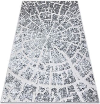 RugsX Rugsx - Alfombra Mefe Moderna 6185 &Aacute;rbol Madera - Structural Dos Niveles De Vell&oacute;n Gris Grey 120x170 Cm