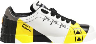 Dolce & Gabbana Multicolor Leather Graffiti Low Top Sneakers Mens Shoes