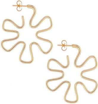 Bea Bongiasca Daisy Hoop Earrings in Gold at Nordstrom
