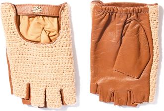 Karl Lagerfeld K/Crochet Gloves - Dames - Handschoenen - Beige - L - Katoen - Accessoires