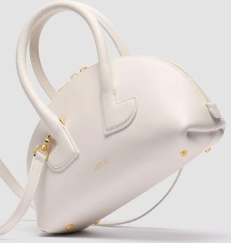Patou Smooth Calf Leather Bowling Bag - White