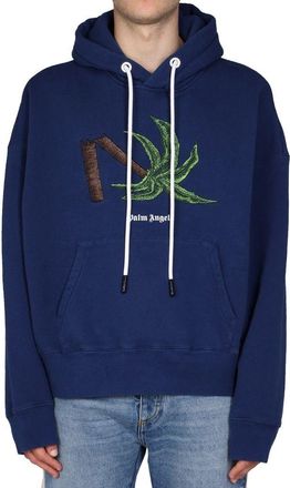 Palm Angels Mens Blue Cotton Sweatshirt Clothing