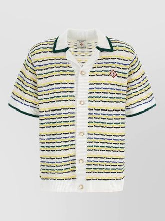 Casablanca cotton tuck stitch short sleeve shirt