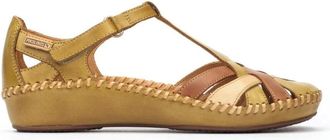 Pikolinos Schoenen, Dames, Groen, 40 EU, Gele Vallarta Sandaal