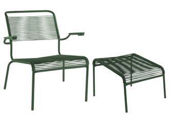 Schubiger M&ouml;bel Spaghetti-Lounger + Hocker S&auml;ntis mit Armlehnen