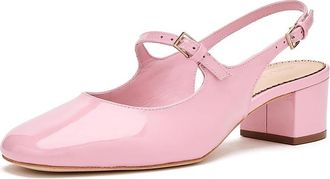 Cinq &agrave; Sept Diana Patent Slingback Block Heels Womens Shoes Pink Nectar : 6.5 M, Leather