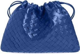 Bottega Veneta Medium Dustbag Intrecciato Leather Shoulder Bag in Blue Venezia-Gold at Nordstrom