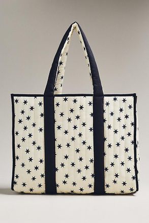 Maeve Two-Tone Patterned Puffy Tote Bag